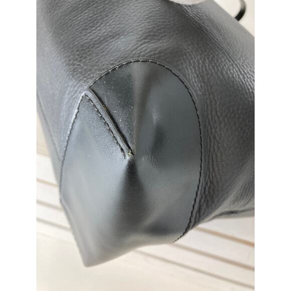 MICHAEL KORS, BLACK PEBBLED LEATHER LARGE TOTE SHOULDER BAG - Picture 6 of 12